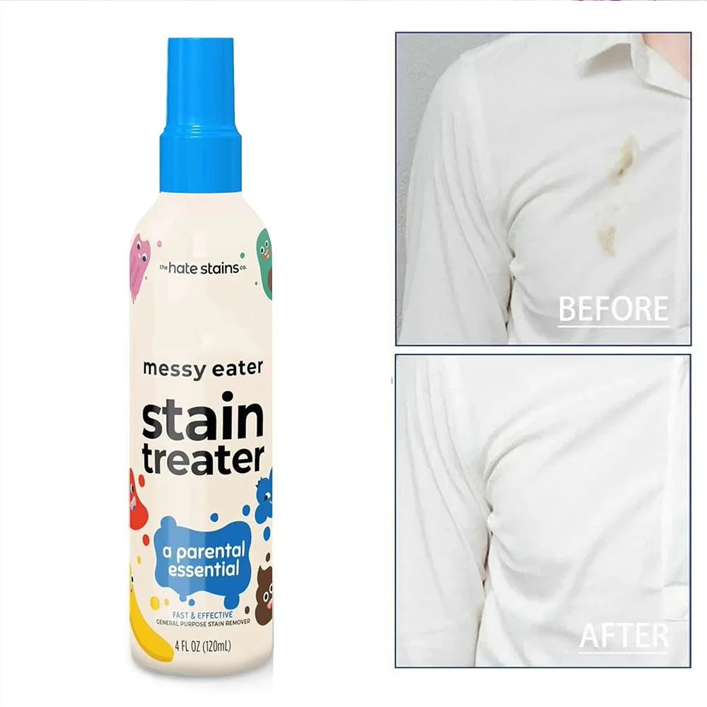 Portable Stain Treater Washable-Free Quickly Dust Bleached Decontamination for Laundry Fabric Oil Remover Effective Spray 120 Ml