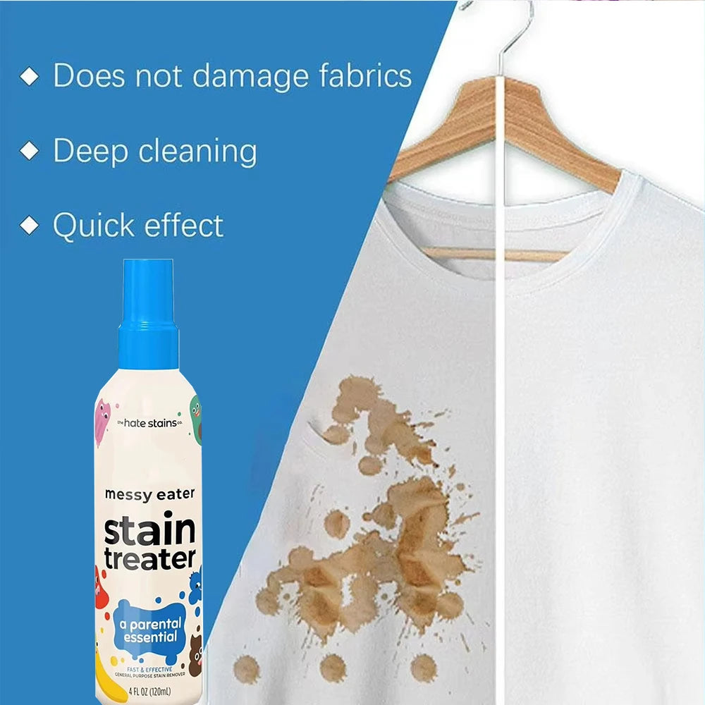 Portable Stain Treater Washable-Free Quickly Dust Bleached Decontamination for Laundry Fabric Oil Remover Effective Spray 120 Ml